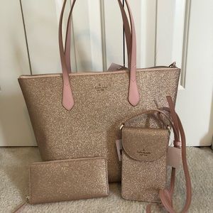 Kate Spade Joeley Rose Gold Glitter Set